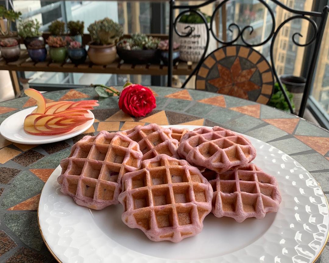 发酵版紫薯华夫饼的做法