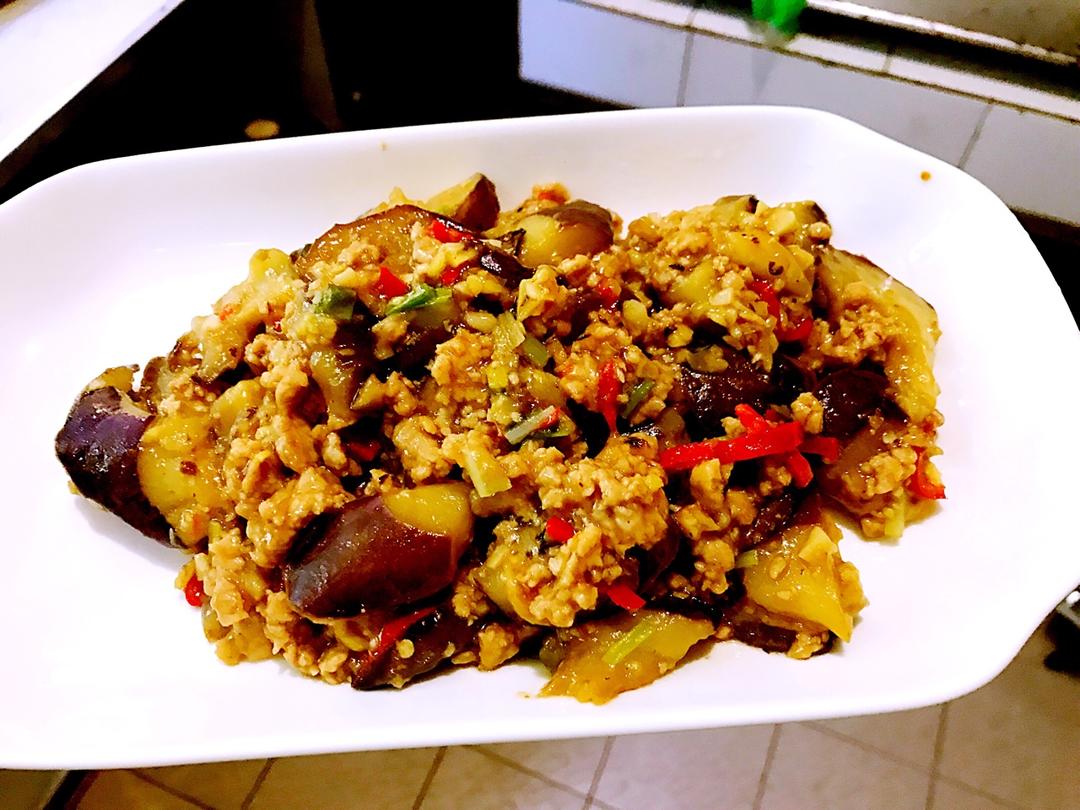 红烧肉沫茄子