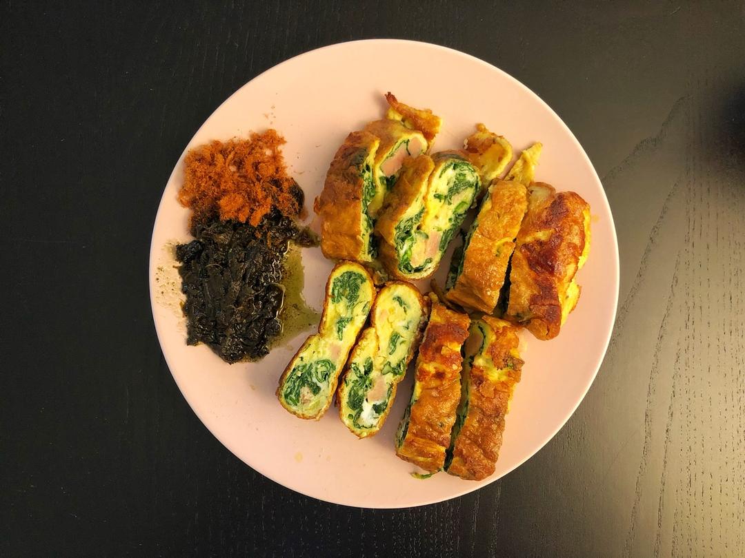 菠菜芝士煎蛋卷