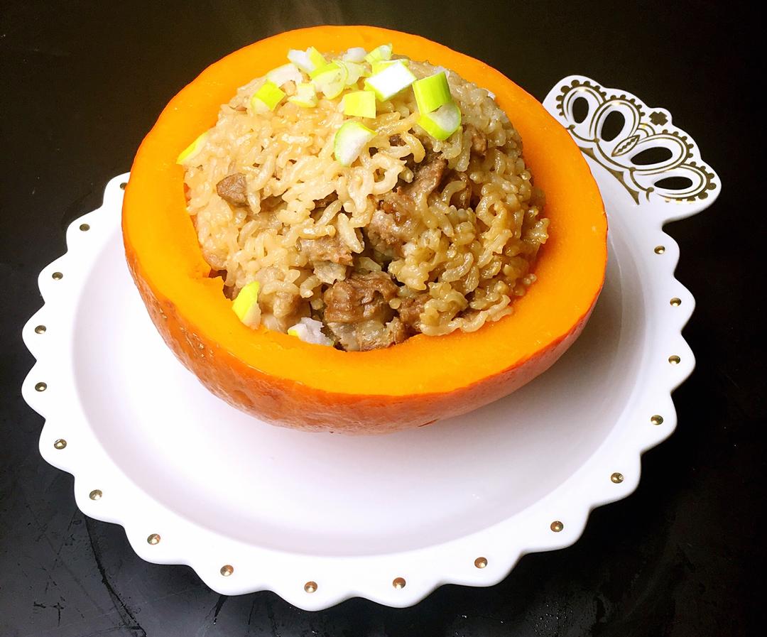 南瓜🎃盅排骨饭