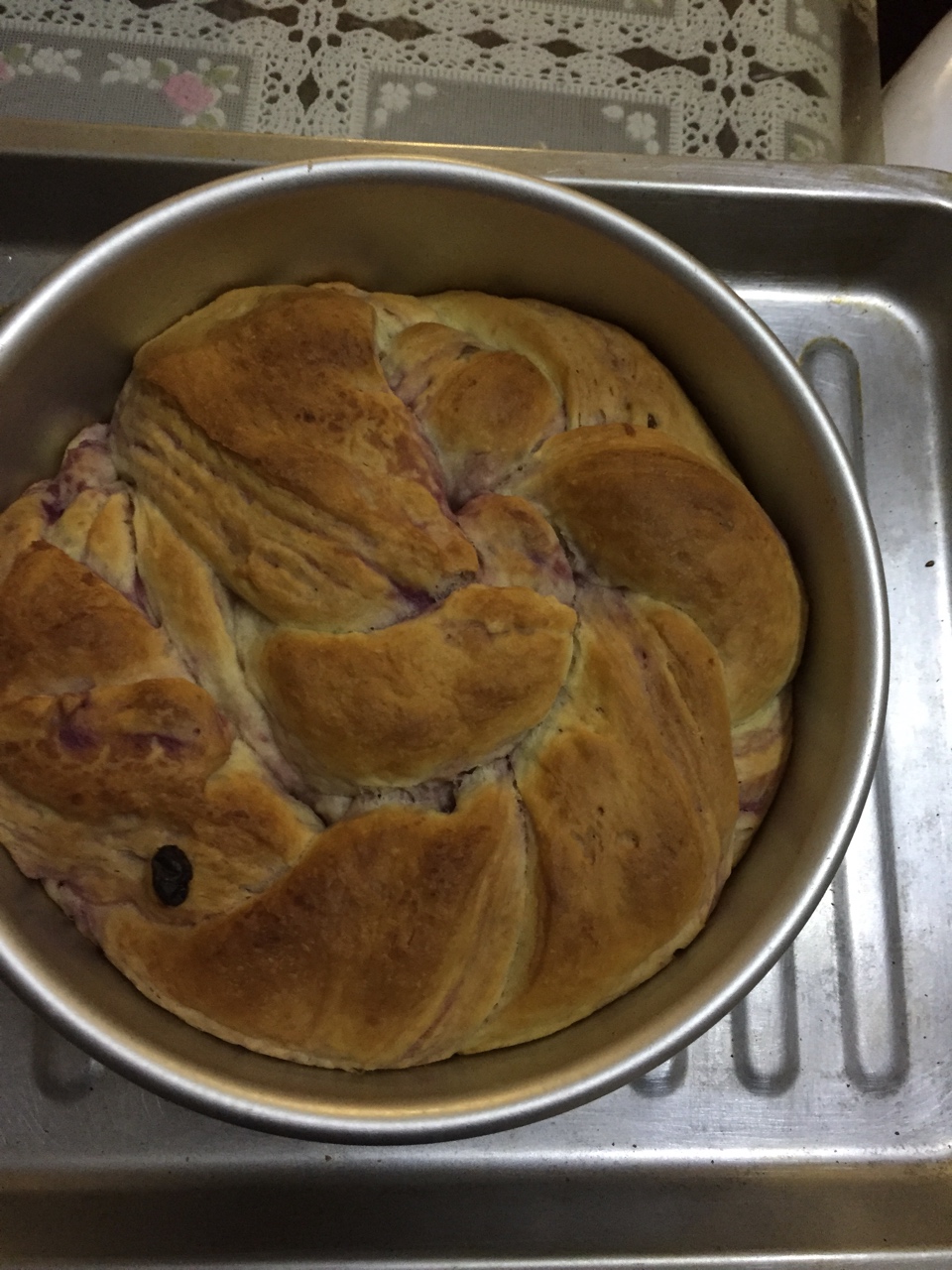紫薯手撕面包（无需揉出膜）