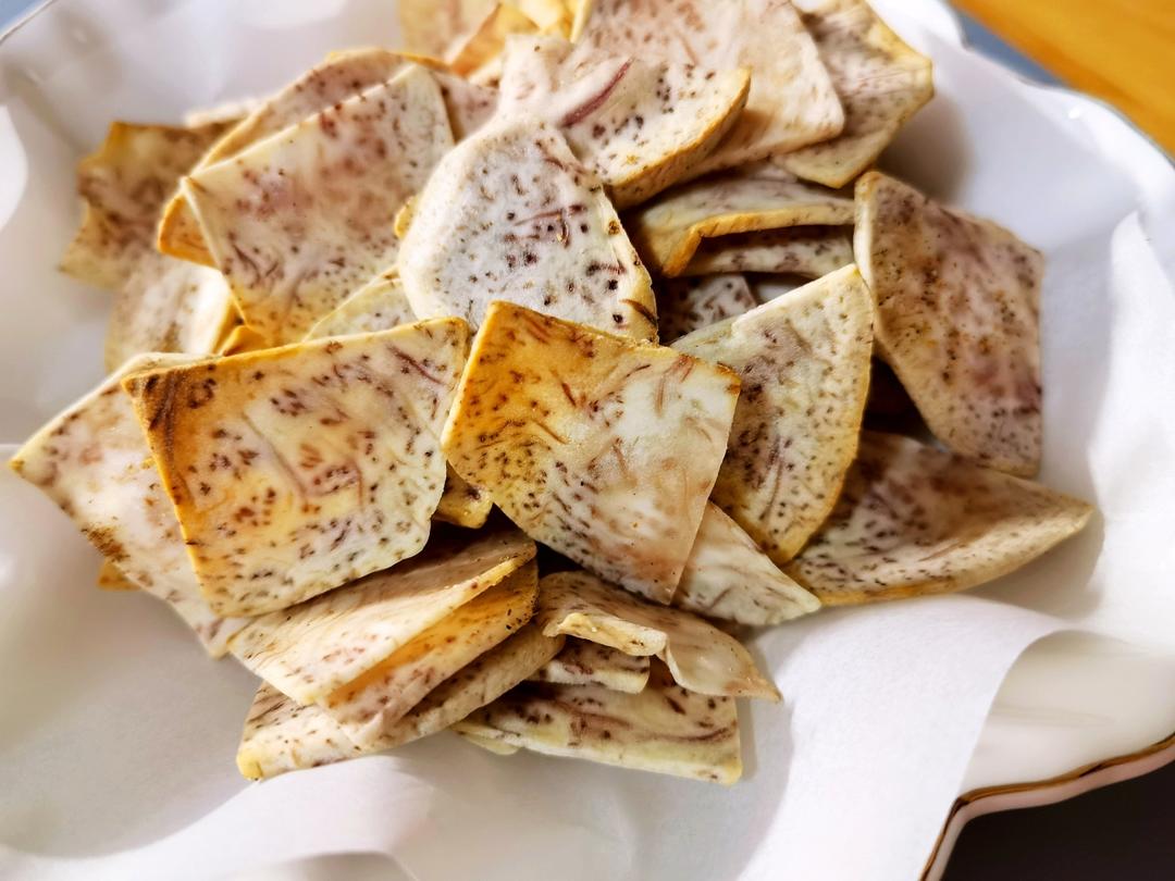 💥一旦做了就停不下嘴的炸芋头片（空气炸锅版）