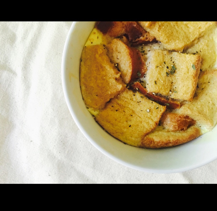 快手早餐——咸焗杂蔬面包布丁