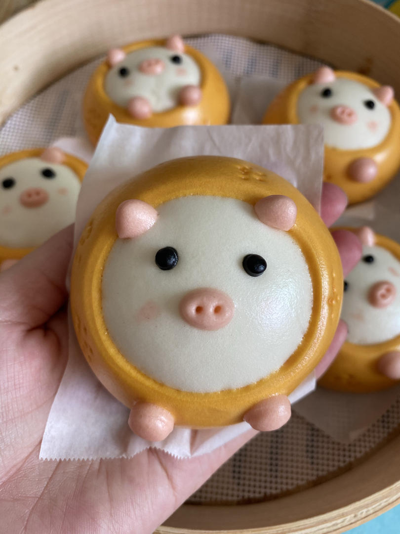 可爱橘子猪猪卡通造型馒头