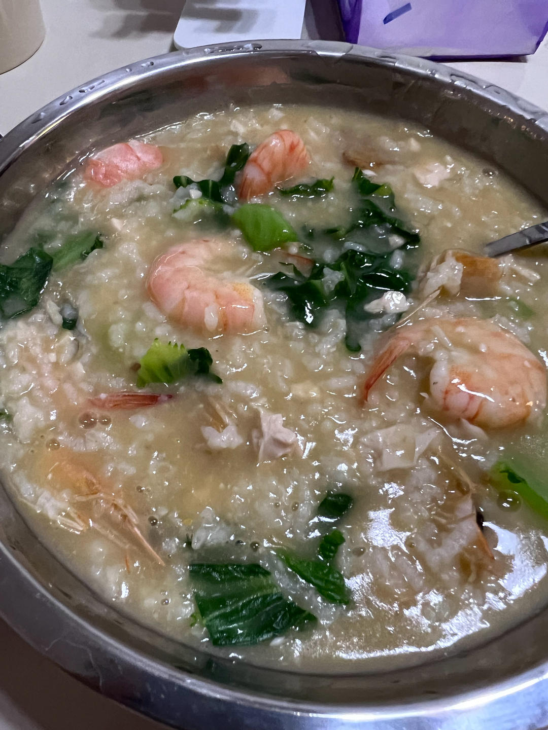 咸蛋虾仁粥