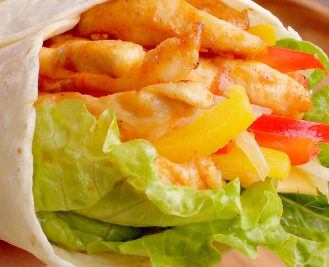 彩椒鸡胸卷饼的做法