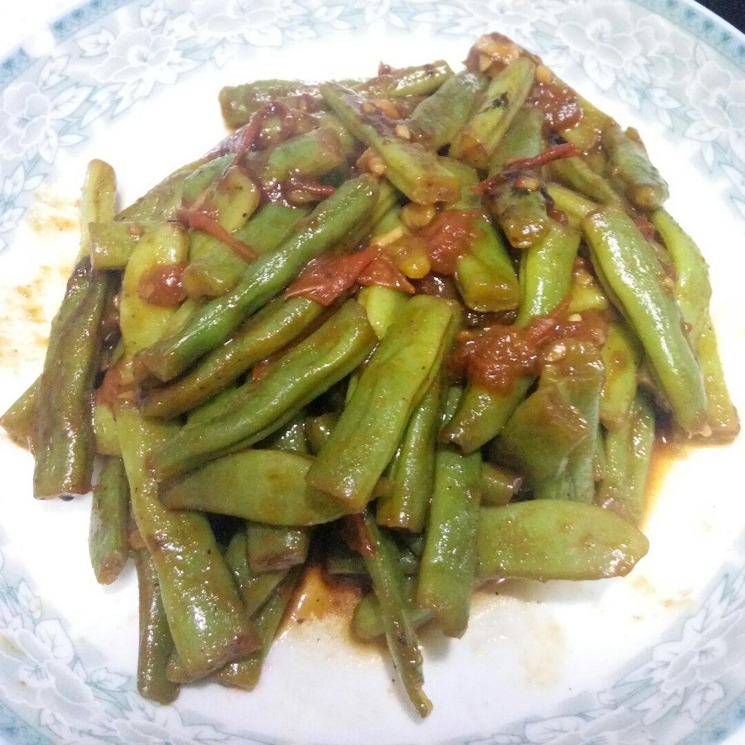 西红柿炒长豆角