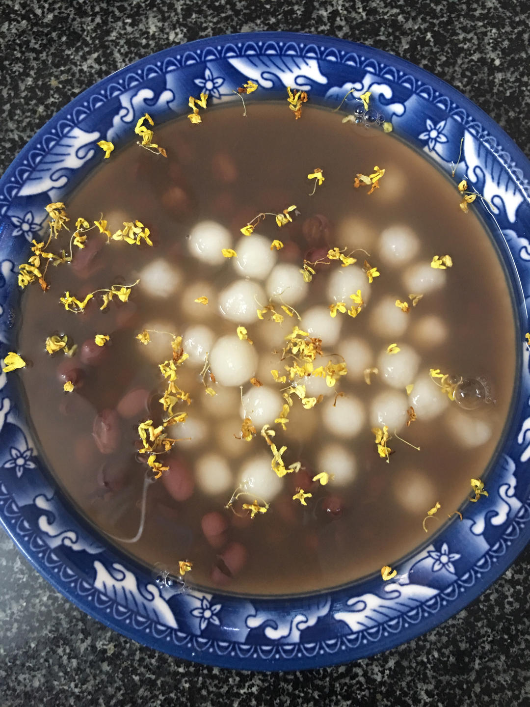 秋日暖胃甜品 | 红豆桂花小丸子🍡