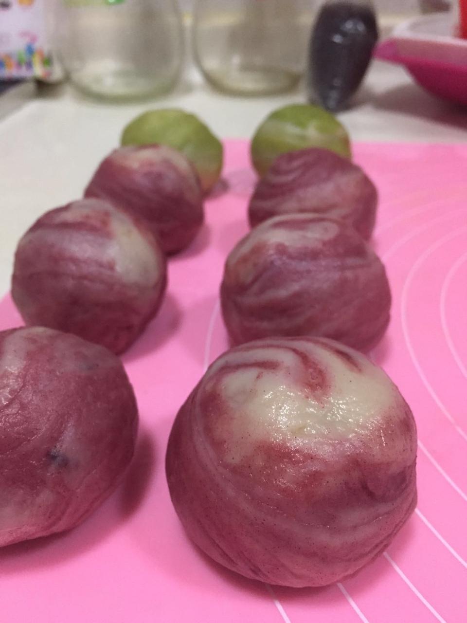 蛋黄酥~紫薯、抹茶、原味~花好月圆，中秋快乐~内附一次做六色蛋黄酥方法~