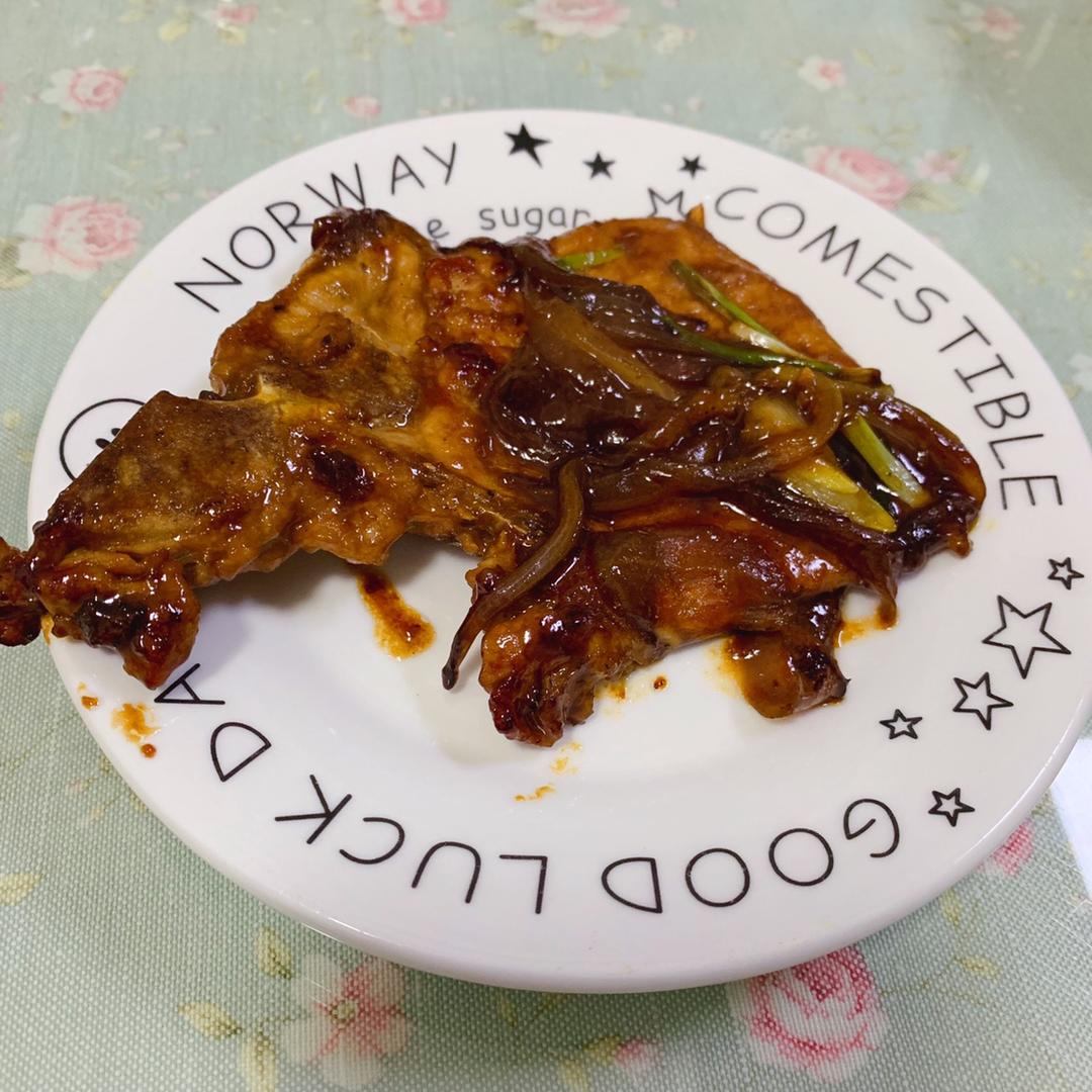 葱油煎烧大排