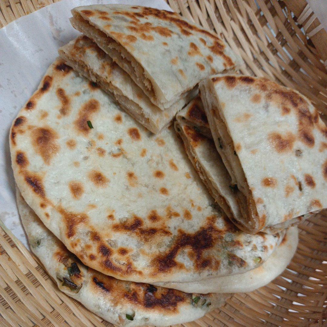 油渣葱花饼（不发面，不醒面，简单烫面版）