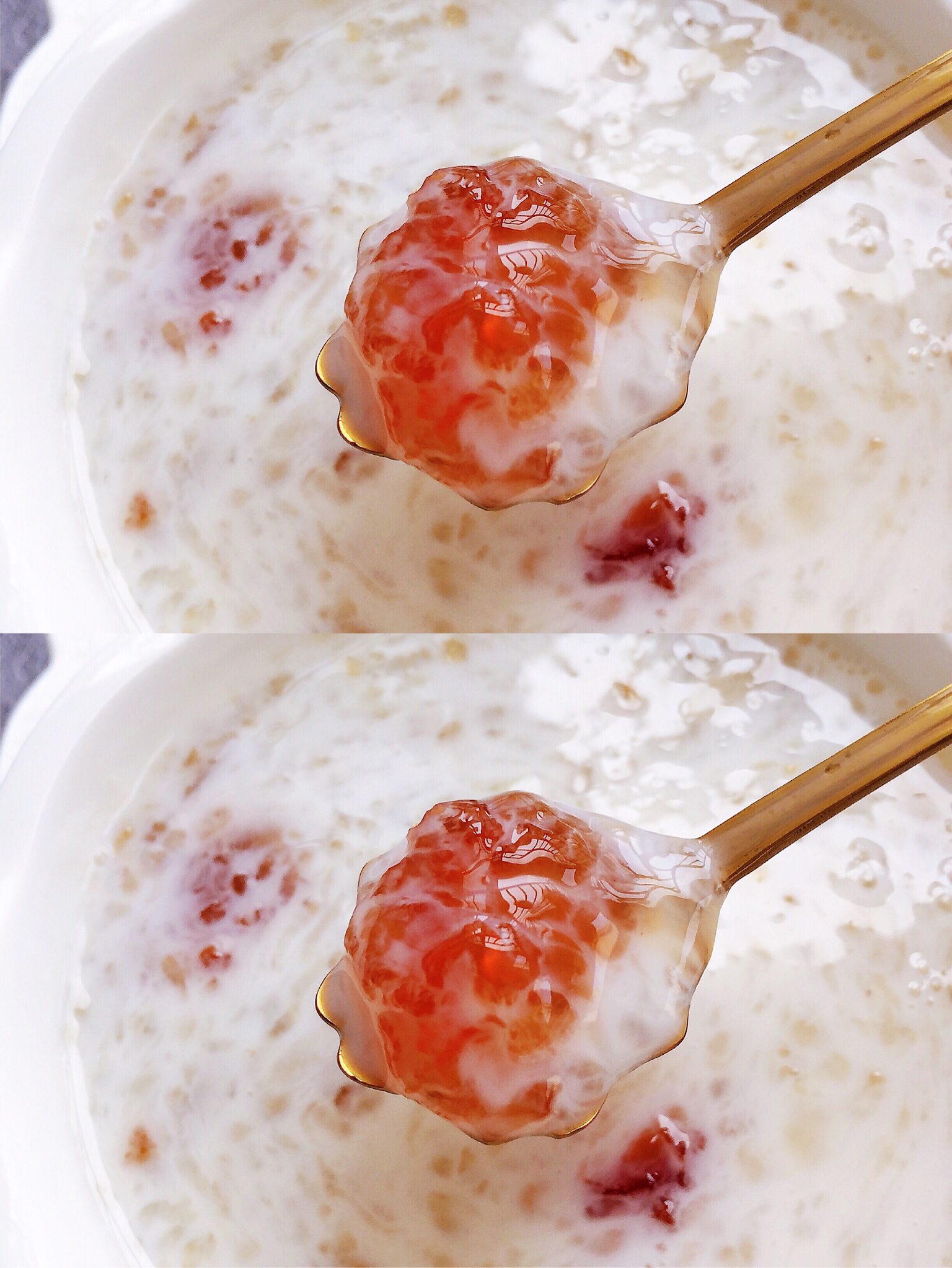 桃胶雪燕皂角米炖牛奶的做法