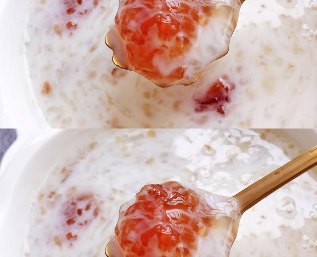桃胶雪燕皂角米炖牛奶的做法