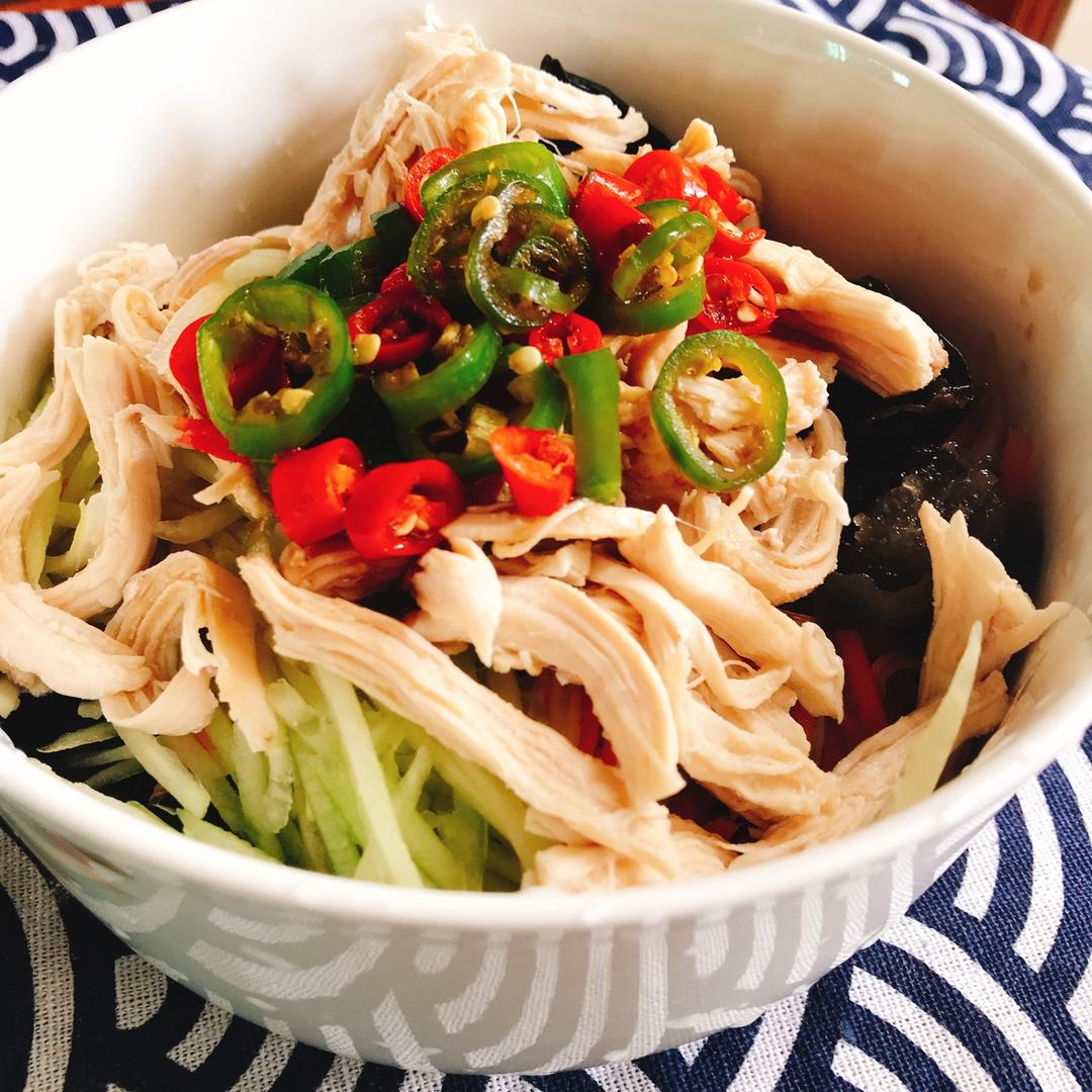 减脂健身｜凉拌手撕鸡丝（香辣&麻油版）