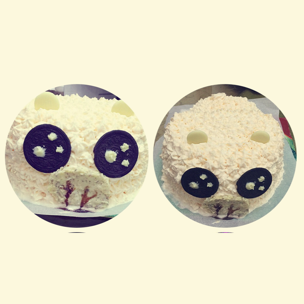 卡通立体小猪蛋糕(彩虹版)