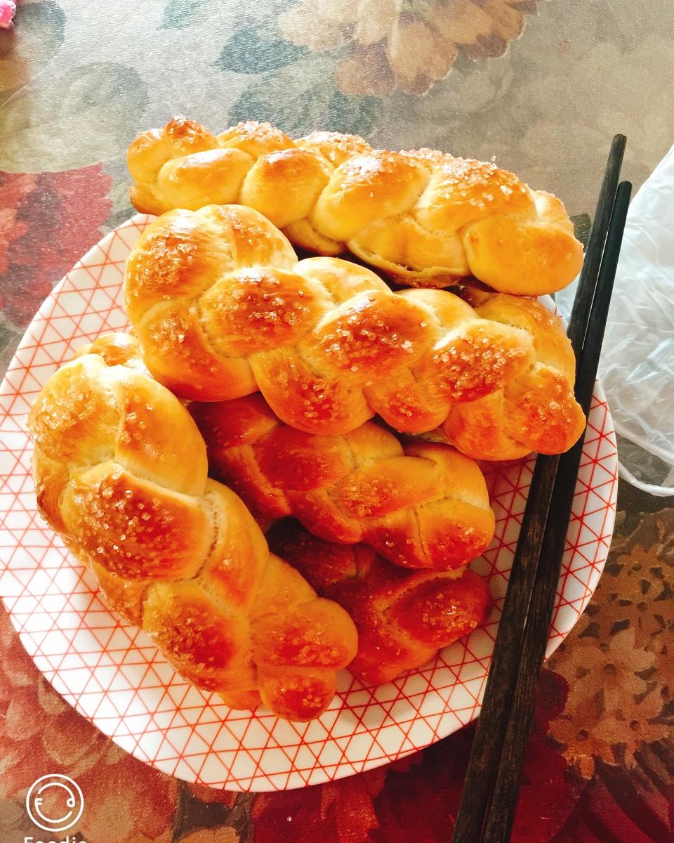 砂糖麻花面包（两股辫子）