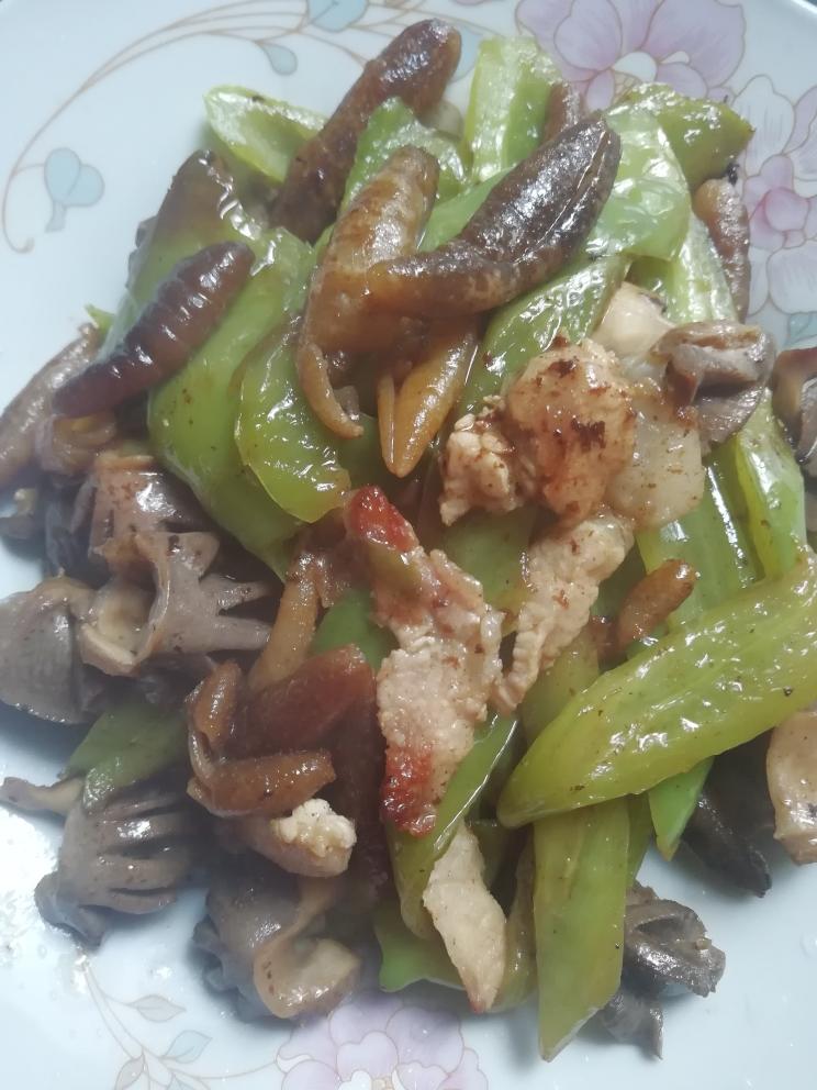 海参鸡胗瘦肉炒尖椒