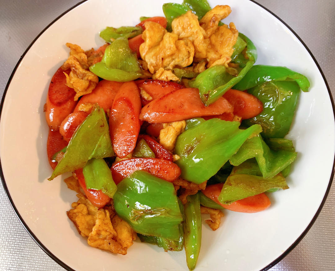 五分钟零失败❗️超好吃家常青椒火腿炒鸡蛋