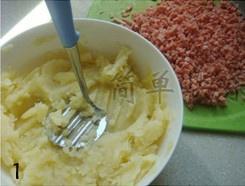 土豆火腿花型包的做法 步骤1