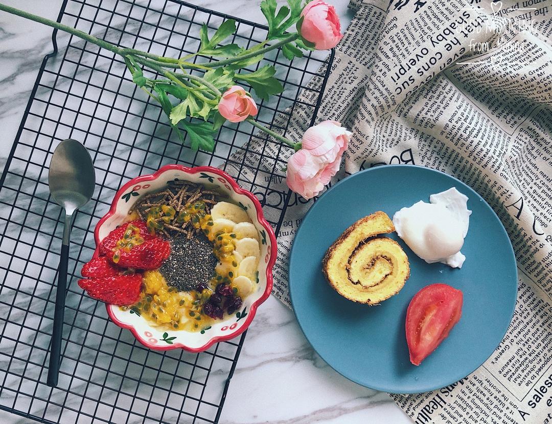 香葱肉松肥蛋糕卷～