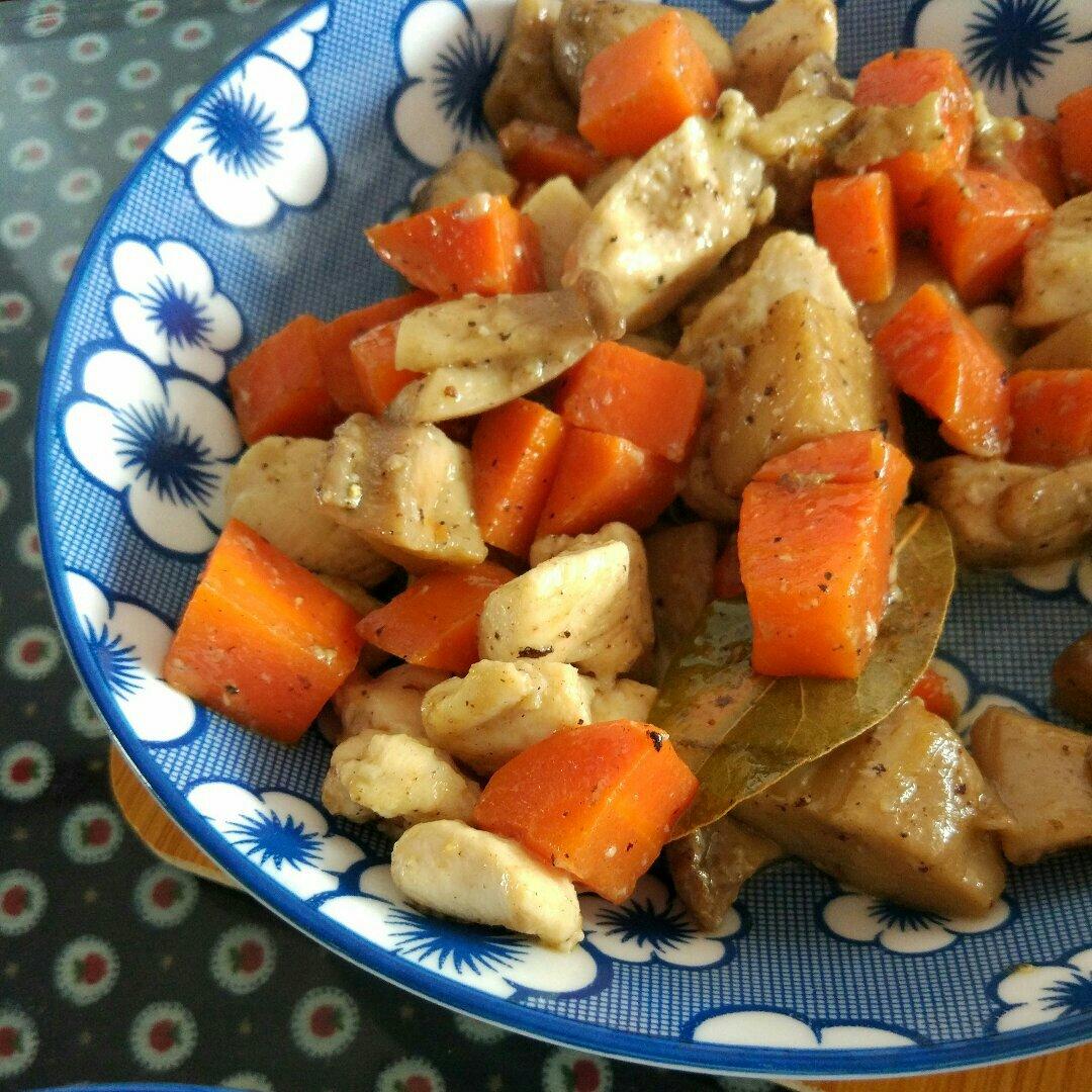 鸡肉杏鲍菇盐煮