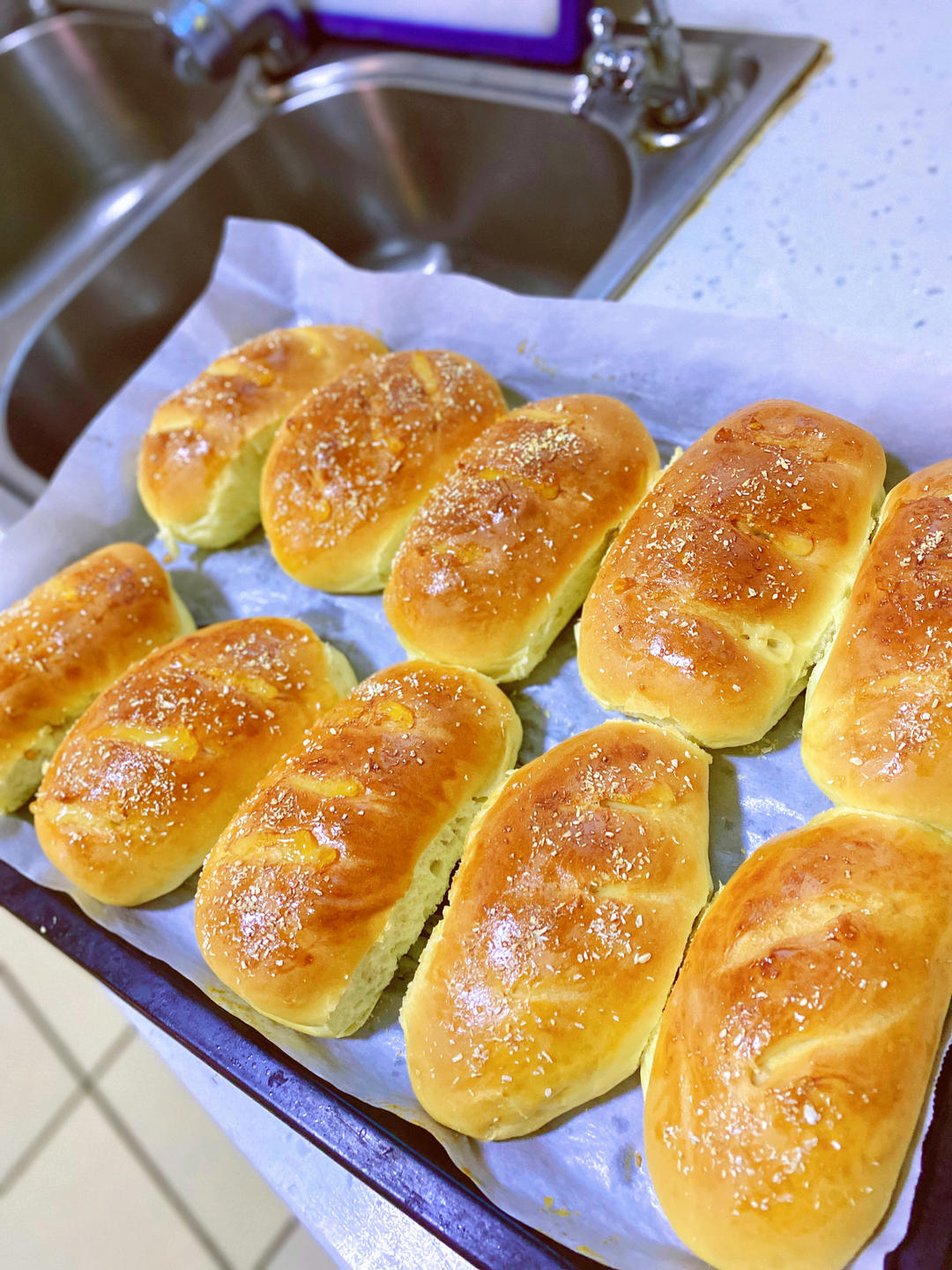 芝士火腿面包（一次发酵）