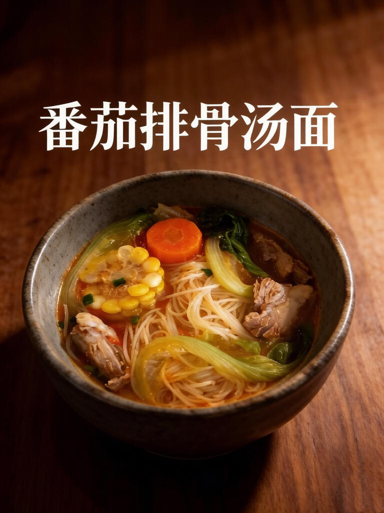 一碗治愈灵魂的番茄排骨汤面，把家的味道端上桌！