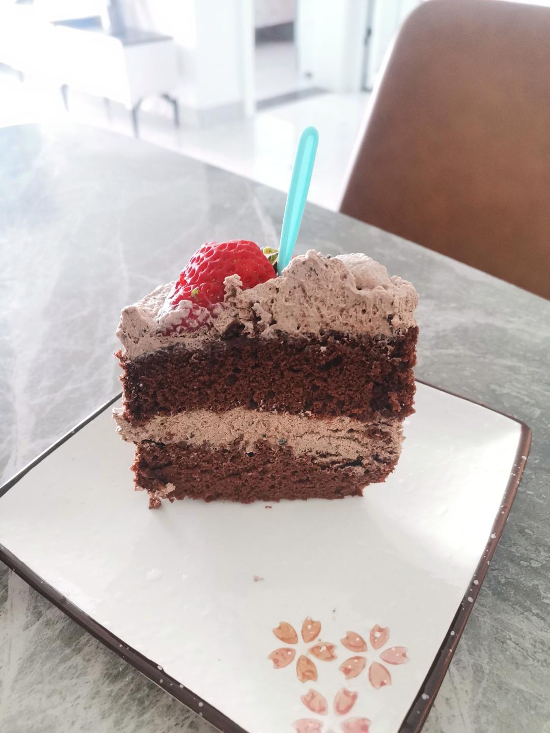 八寸可可粉巧克力戚风蛋糕