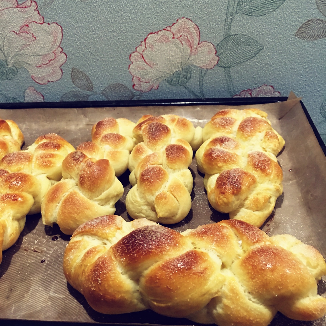 砂糖麻花面包（两股辫子）