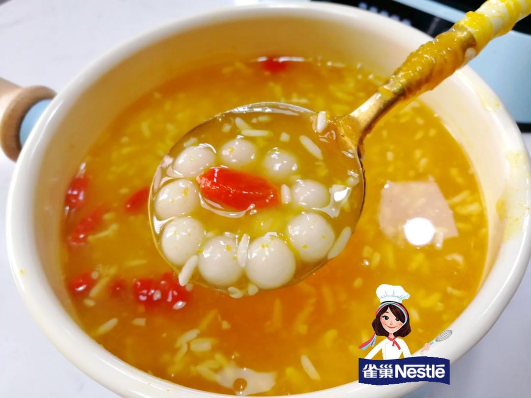 餐前酒后爽口甜汤～南瓜酒酿小元宵