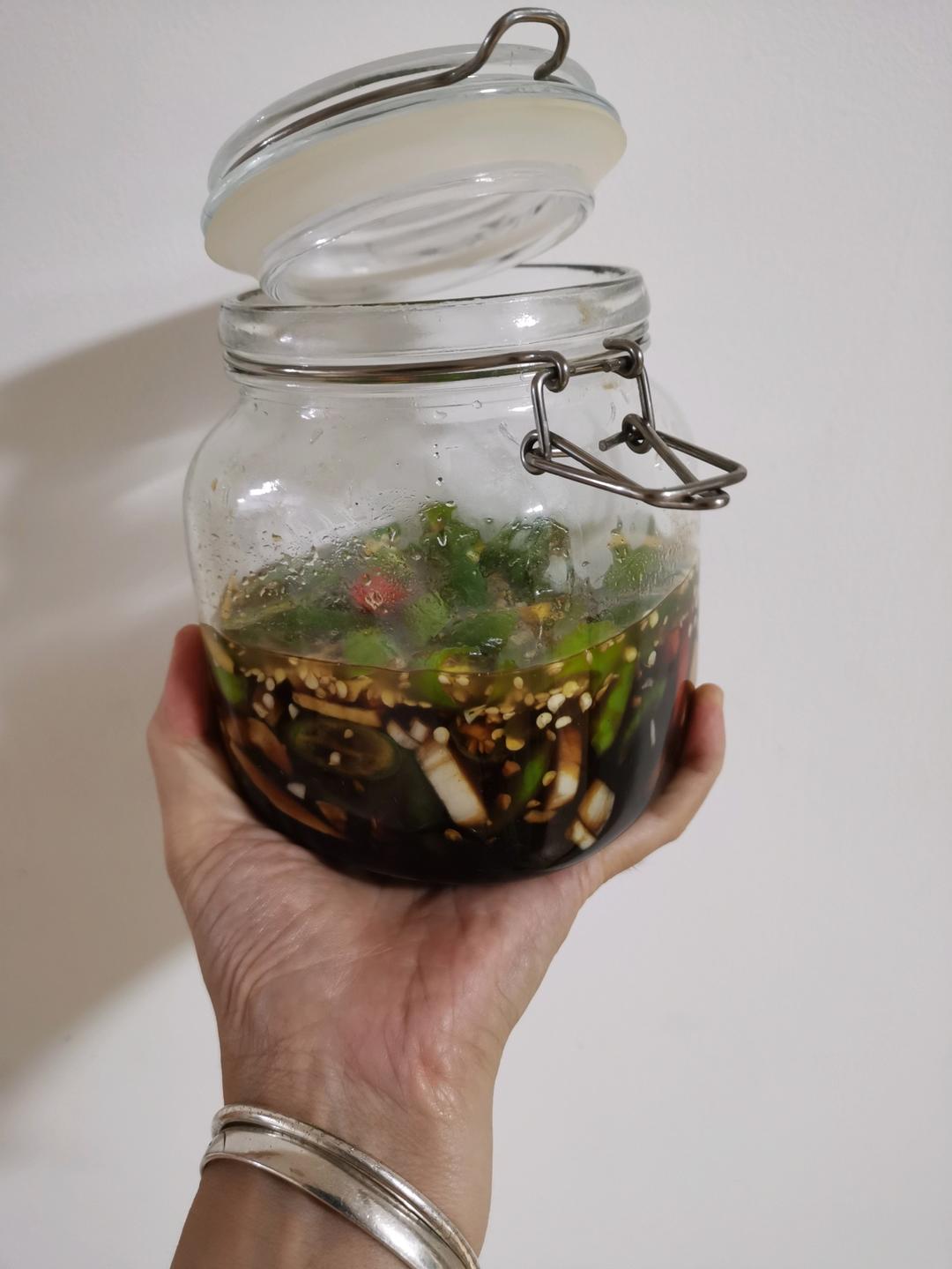 超下饭的～酱油腌辣椒（尖椒）咸菜