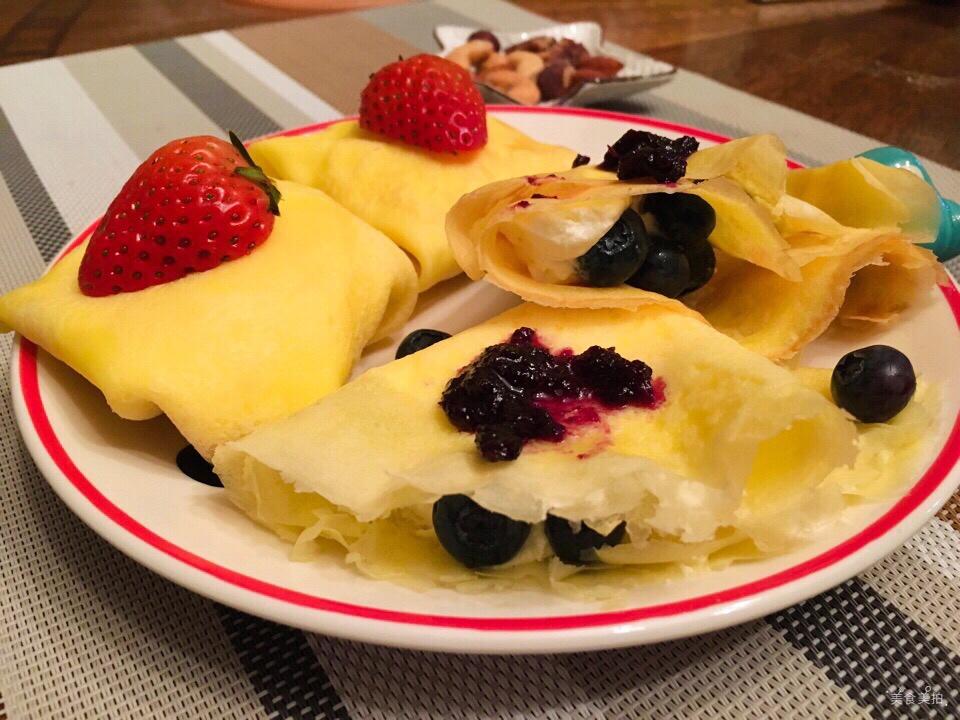 早餐水果可丽饼