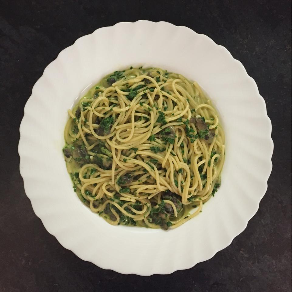 奶油蘑菇菠菜意大利面