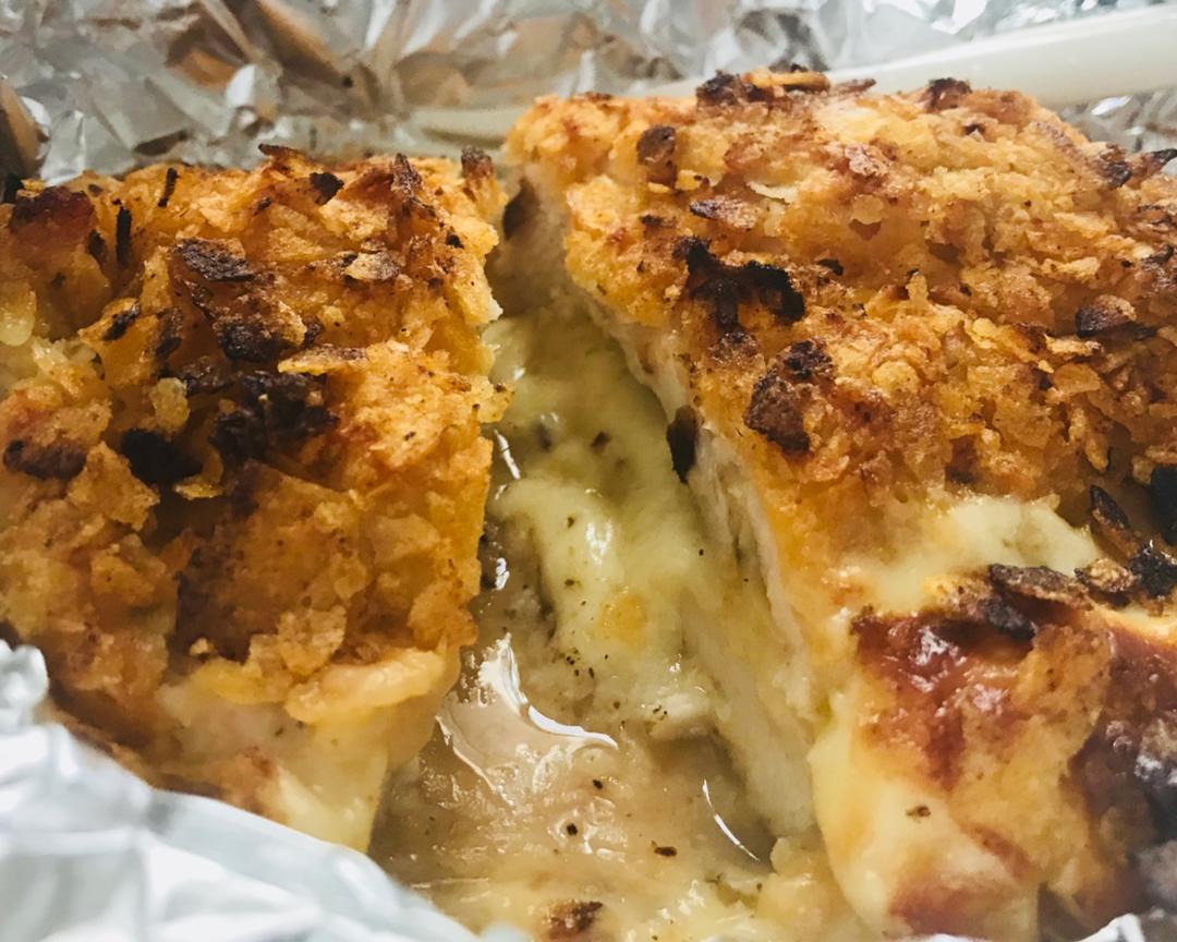 薯片爆浆鸡排[无油烤箱版]的做法