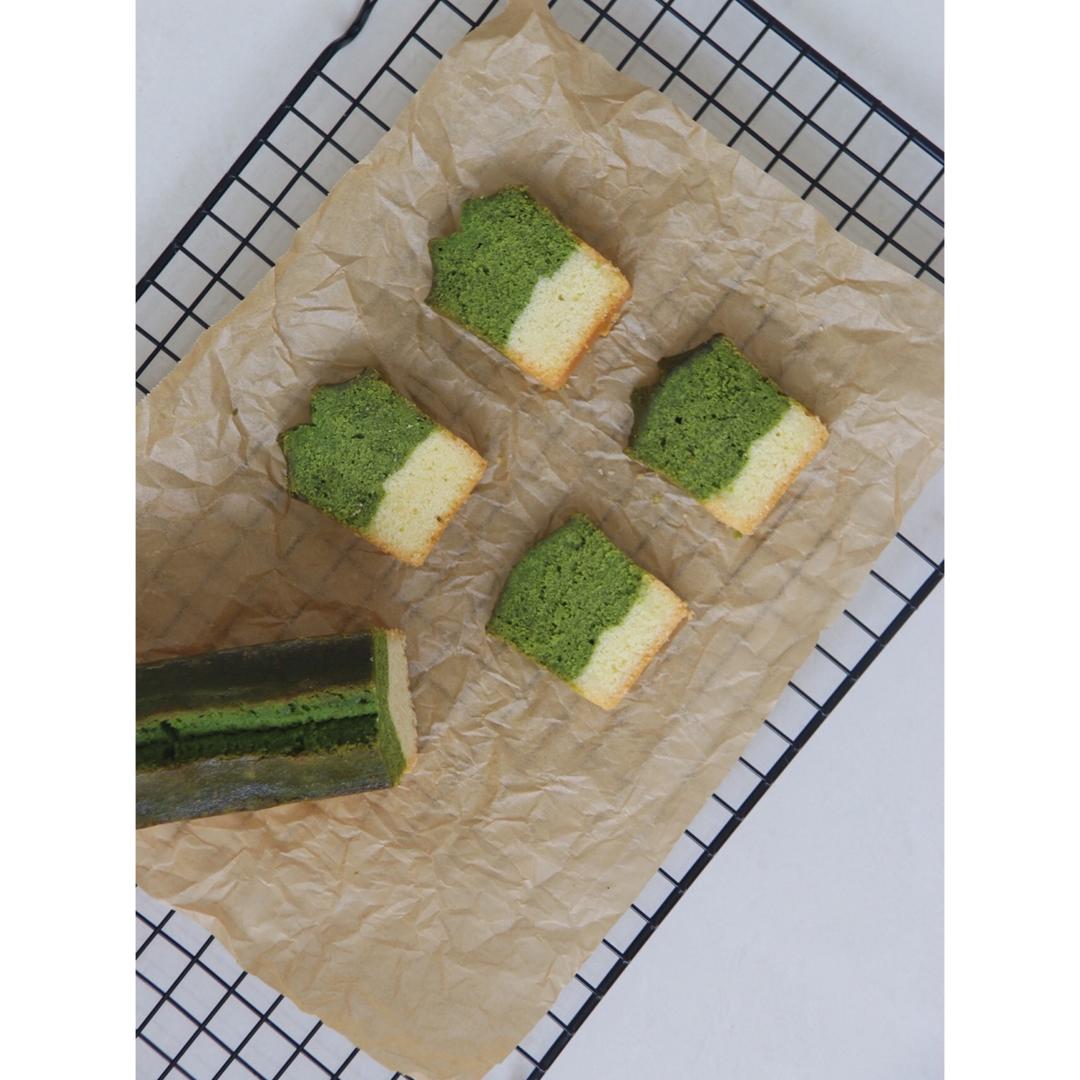 香草&抹茶双拼磅蛋糕（白菜磅）