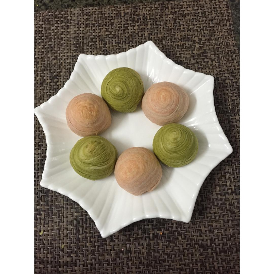 蛋黄酥~紫薯、抹茶、原味~花好月圆，中秋快乐~内附一次做六色蛋黄酥方法~