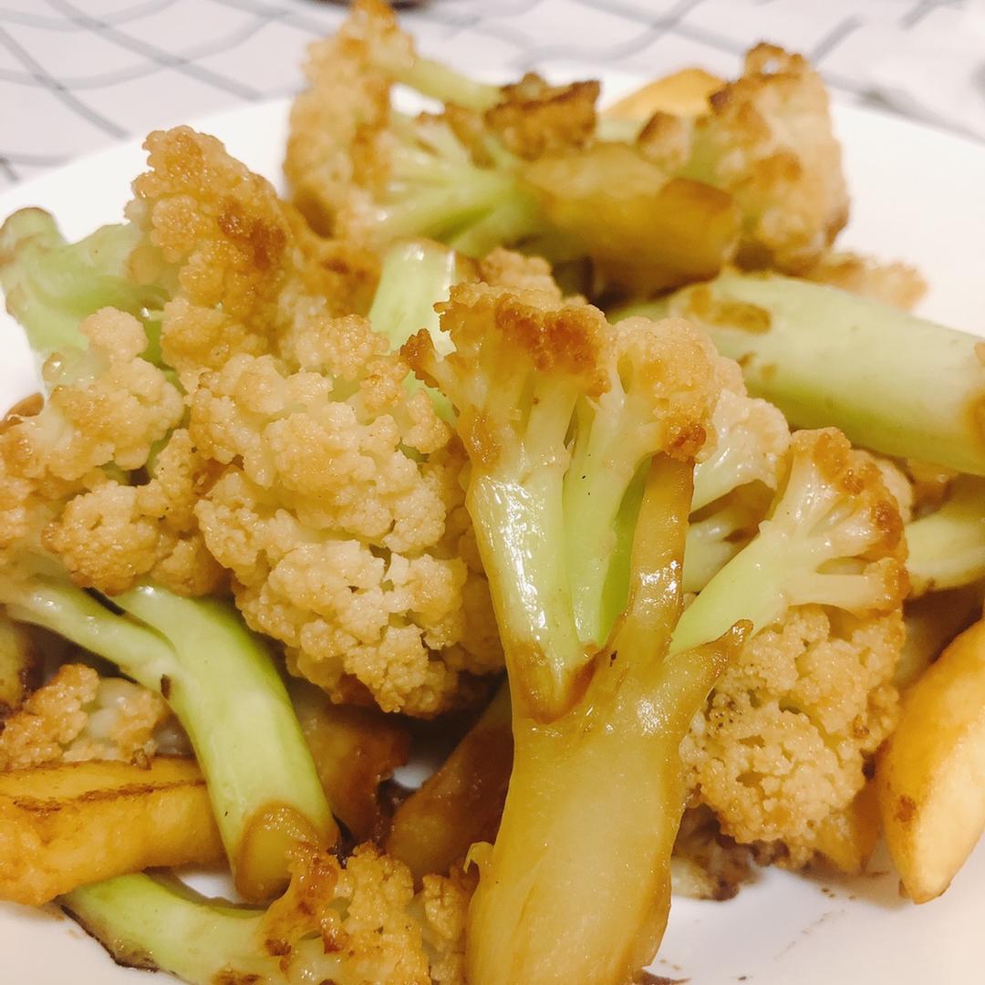 家常素炒菜花，清脆！