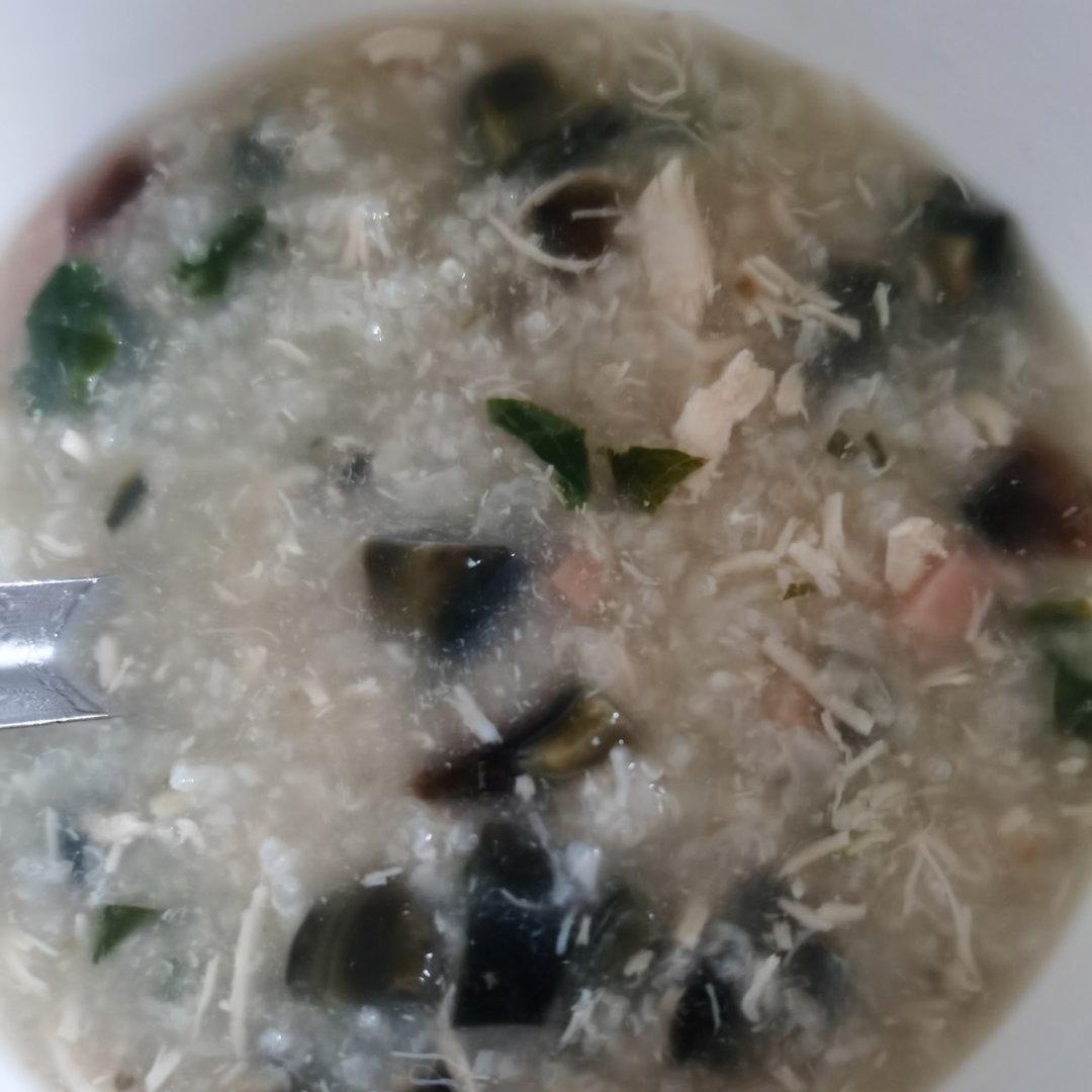 元气满满的低脂皮蛋鸡丝粥