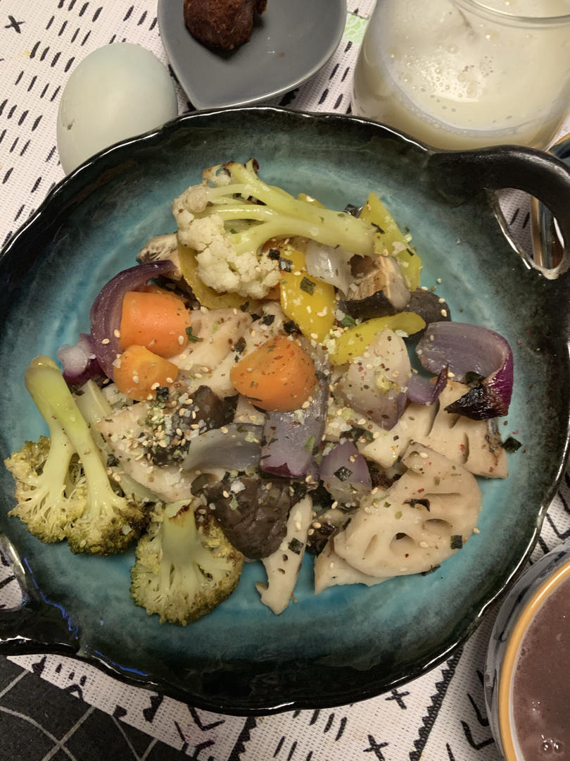 烤三文鱼杂蔬🍆➕简单烤杂蔬🥗