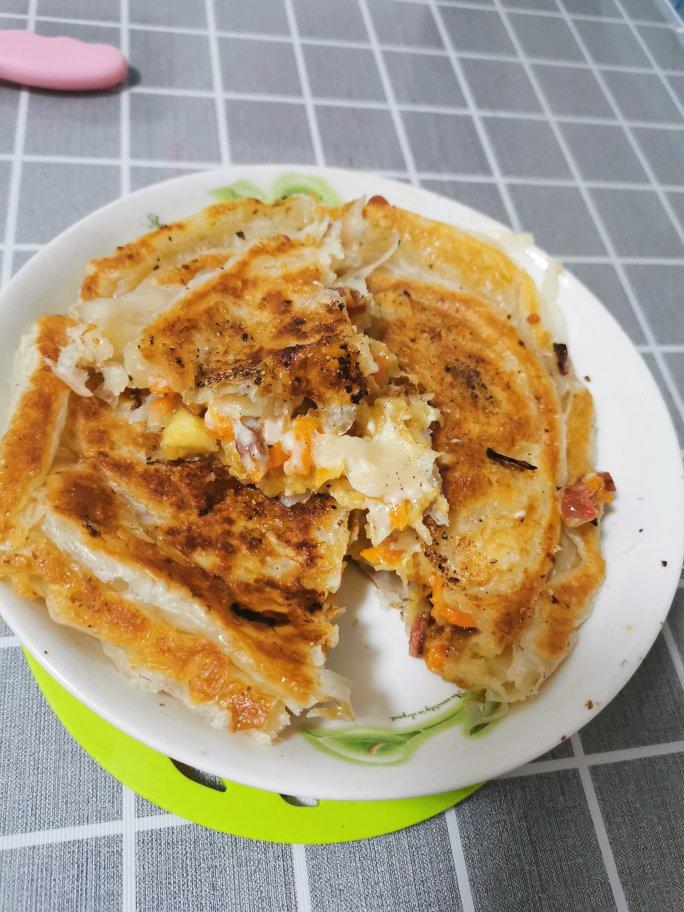 手抓饼芝士苹果派（平底锅）