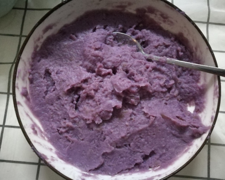 100%全麦无糖无油奶香紫薯包的做法 步骤3