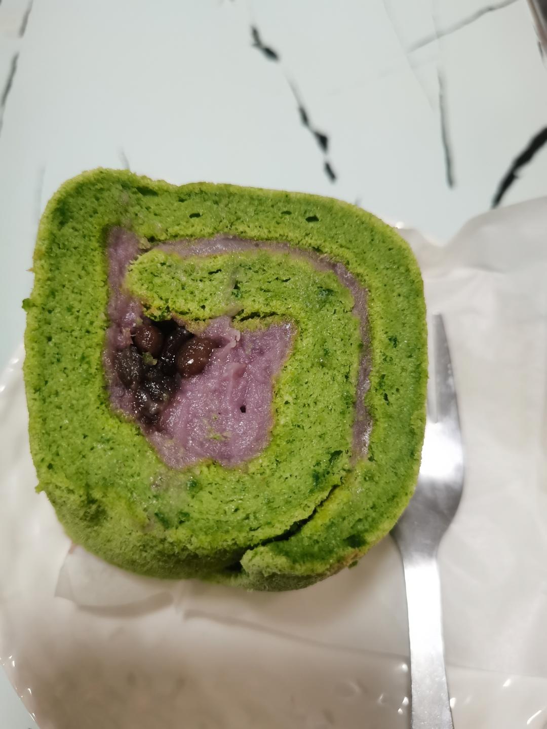 艾草蜜豆蛋糕卷