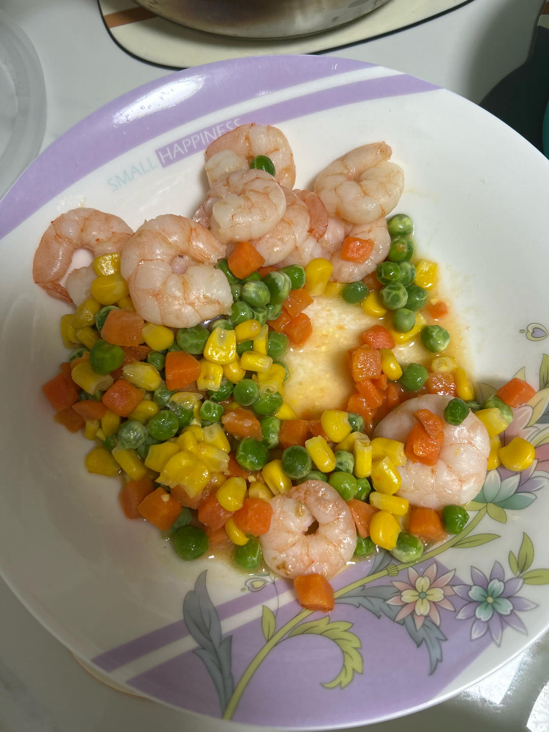 虾仁玉米炒青豆