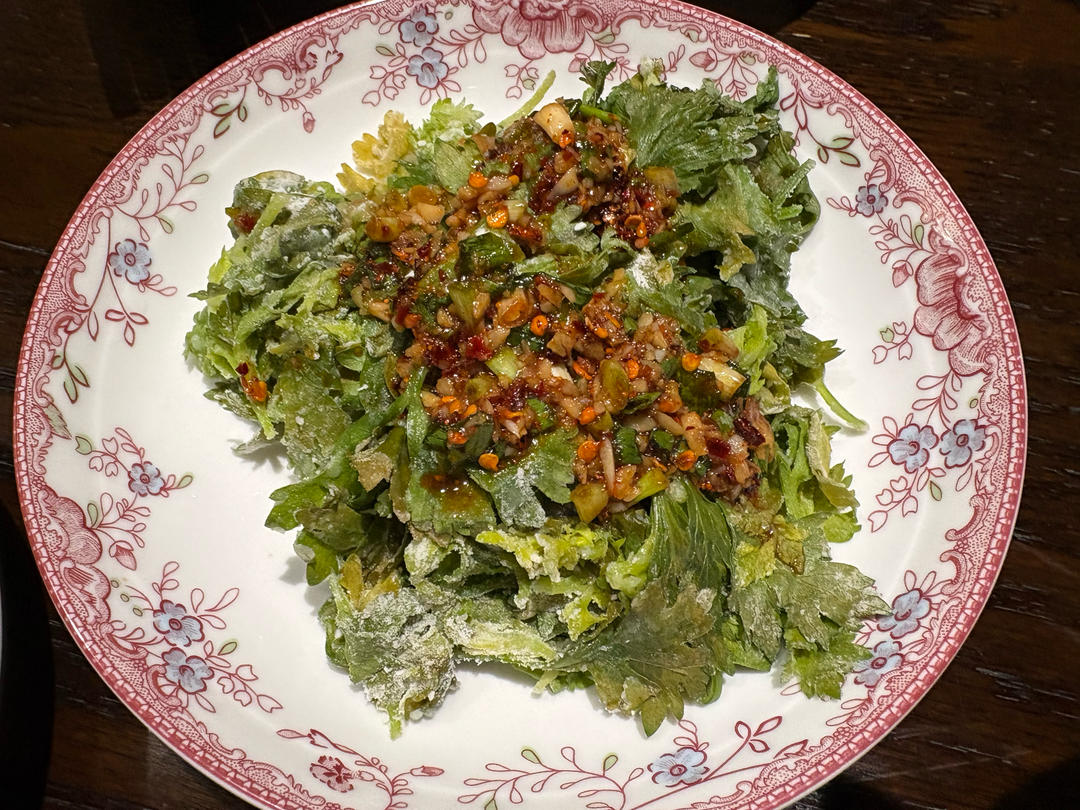 蒸芹菜叶（蒸野菜）