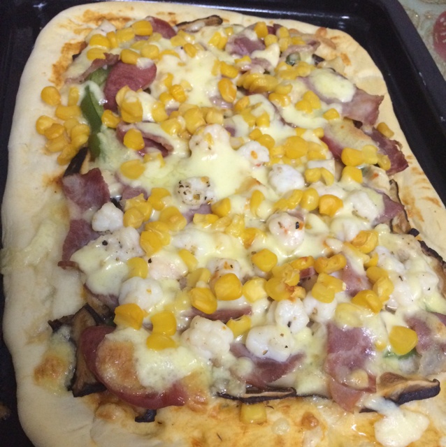 鲜虾培根薄披萨—海氏烤箱定制