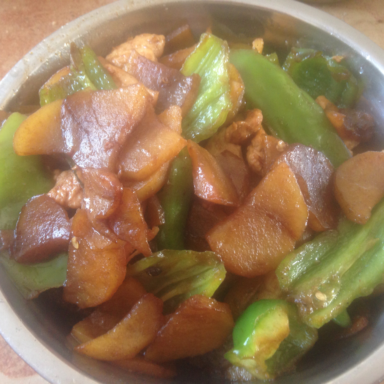 土豆青椒炒肉片