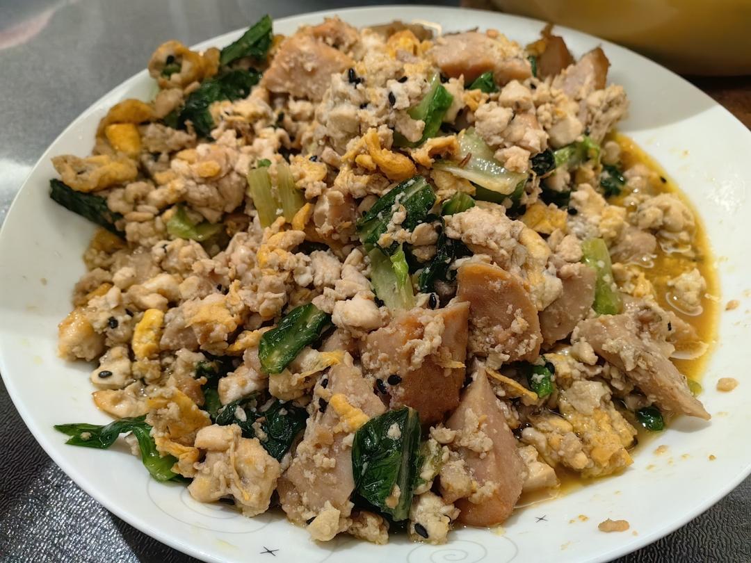 低卡饱腹的减脂餐——无米豆腐炒蛋