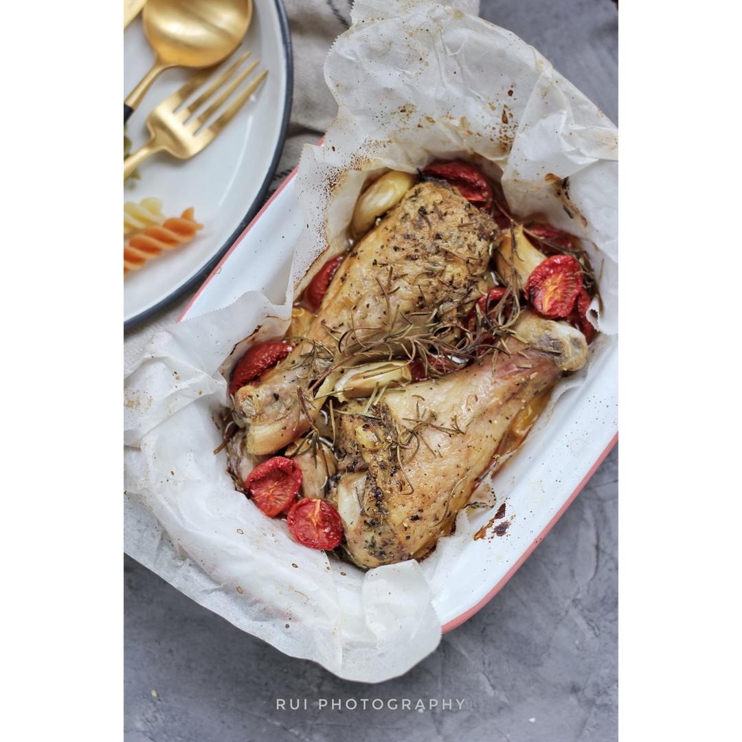 番茄大蒜香草烤鸡腿（庄祖宜）