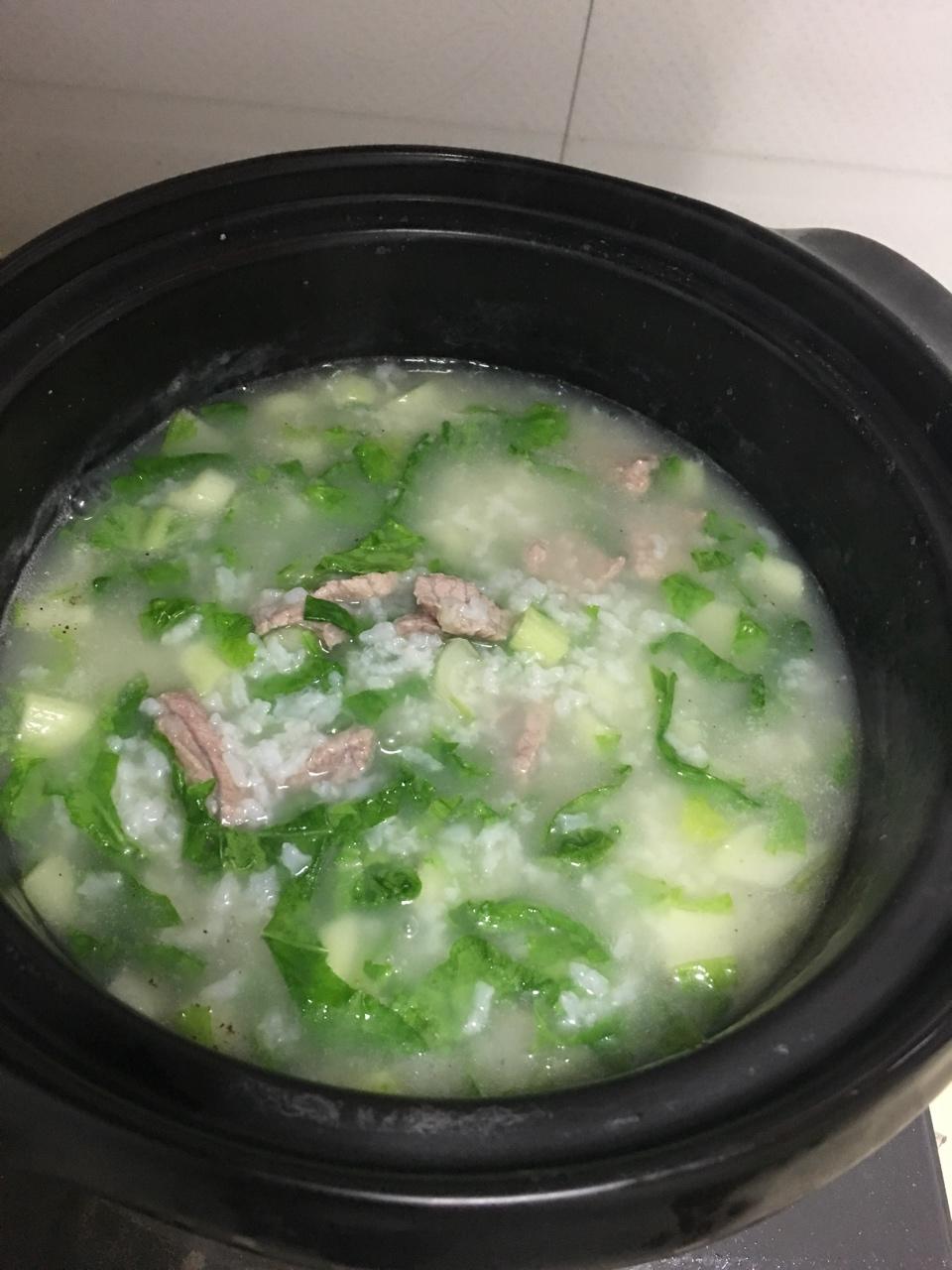 doby麻麻做的青菜瘦肉粥