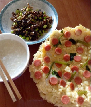 土豆丝五彩蛋饼